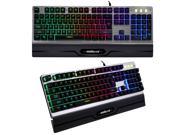 UrChoiceLtd® New 2016 Midio RX 6 Wrist Rest Rainbow Backlit illuminated Wired Usb Multimedia Ergonomic Gaming Keyboard Gamer For PC Laptop Computer
