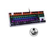 UrChoiceLtd® 2016 LingBao Leopard Multimedia Mechanical Ergonomic Usb Gaming Keyboard with 87 Keys MX RGB LED Backlit Blue Black Switch For Office Typists and