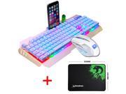 UrChoiceLtd 2017 Technology Colorful Rainbow Backlit Multimedia Ergonomic Usb Gaming Keyboard with a Phone Stand and Lighter Stand 2000DPI Gaming Mouse Gami