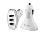Cellet 3.1A High Powered with 3 USB Ports Car Charge For Smartphones Tablets