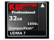 KOMPUTERBAY 32GB Professional COMPACT FLASH CARD CF 1050X WRITE 100MB S READ 160MB S Extreme Speed UDMA 7 RAW 32 GB