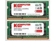 Komputerbay 8GB 2x 4GB DDR3 SODIMM 204 pin 1333Mhz PC3 10600 9 9 9 25 Laptop Notebook Memory for Apple Mac Mini