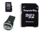 Komputerbay 32GB MicroSD SDHC Microsdhc Class 6 with Micro SD Adapter and USB Reader