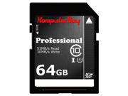 Komputerbay 64GB SDXC Secure Digital Extended Capacity Speed Class 10 UHS I Ultra High Speed Flash Memory Card 30MB s Write 53MB s Read 64 GB
