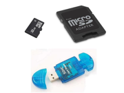 Komputerbay 32GB MicroSD SDHC Class 2 with MicroSDHC Adapter and Blue USB SD Reader
