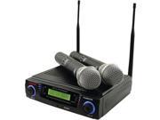 PYLE PRO PDWM3300 Wireless Professional UHF Dual Channel Microphone System with Adjustable Frequency