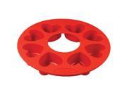 ORKA OD140201 8 Mold Silicone Heart Pan Set of 2 Red
