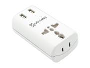 LENMAR AC150USBW Ultracompact All in One Travel Adapter with USB Port White