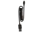 RCA AH750CBR Charge Sync Coiled Lightning R to USB Cable 4ft Black