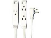 AXIS 45505 3 Outlet Indoor Extension Cord 8ft White
