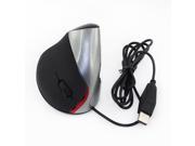 USB Vertical 800dpi Optical Mouse Mic Ergonomic Design Wrist Pain Free Silver