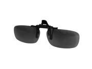 Unisex Gray Lens Rectangle Flip Up Driving Sunglasses Clip On Polarized Glasses