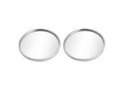 2 Pcs Silver Tone Auto Convex Glasses 2 Rear View Blind Spot Mirror