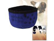 Fashion Portable Flower Pattern Blue Nylon Rag Pet s Dish Bowl