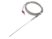 2m 6.6ft 2 Fork Type K Sensor Thermocouple 100mm Probe for Temperature Controller
