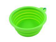 Unique Bargains Household Soft Silicone Folding Pet Puppy Dog Cat Water Food Bowl Green