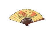 Unique Bargains Chinese Character Printed Paper Bamboo Folding Fan for Men