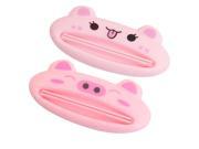 Unique Bargains Multi Purpose Pig Rabbit Shape Toothpaste Tube Squeezers Pink 2pcs
