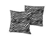 2x Black White Zebra Style Seat Sofa Waist Back Square Pillow Cushion 35x35cm