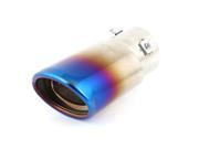 Unique Bargains Oval Shape Silver Tone Purple 60mm Inlet Exhaust Muffler Tip Pipe for Car Van