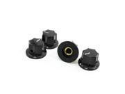 Unique Bargains 4pcs Adjustable Turn 24mm Dia 6mm Shaft Potentiometer Rotary Knobs Black