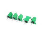 5 Pcs 25W 45Ohm Chassis Mount Axial Lead Aluminum Wire Wound Resistors Green