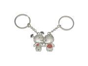 Lovely Metal Keychain Key Ring w Kissing Couple Pendant