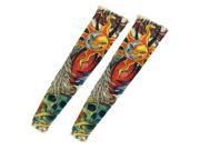 1 Pair Summer Elastic Abstract Pattern UV Sun Protection Tattoo Arm Sleeves