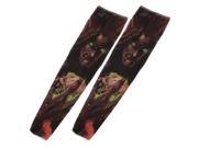 Unique Bargains 1 Pair Summer Stretchy Unisex Ghost Printed UV Sun Protection Tattoo Arm Sleeves