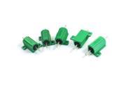 25W 6.5 Ohm Chassis Mount Aluminum Clad Wirewound Resistors Green 5 Pcs