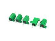 5Pcs Axial Leading Aluminum Housed Wire Wound Resistors 25W 22ohm Green