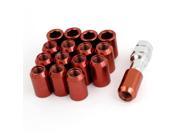 16 Pcs Red Lug Nuts Tuner Spline Drive Acorn M12x1.25 for Nissan