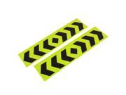 Unique Bargains 2pcs Yellow Green Car Truck Reflective Warning Sign Decal Stickers 39cmx9.5cm
