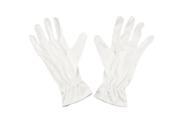 Unique Bargains Dust Proof Elastic Wrist Band Working Gloves White S