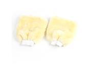 Unique Bargains Car Streychy Caliber Beige Washing Gloves Cleaning Tool Pair