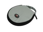 Unique Bargains Home Round Shaped 20 Capacity Zippered Blu Ray CD Holder Bag Gray