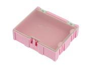 Transparent Cover Pink Plastic Components Storage Case Box