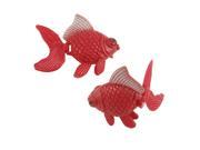 Simulated Faux Red Goldfish Decor 2 Pcs for Fish Tank