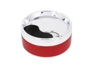 Unique Bargains Home Office Red Silver Tone Rotation Lid Cigarette Smoking Ashtray Holder