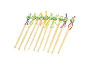 Unique Bargains Unique Bargains Bamboo Ear Pick Spoon Curette Ear Wax Remover Cartoon Doll Decor 10 Pcs