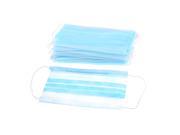 Unique Bargains Self Tie Ear Strap Rectangle Design Blue Cotton Fabric Masks 20 Pcs