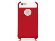 for iPhone 6 Rubber Hybrid Armor Impact Skin Case Cover Red White 4.7