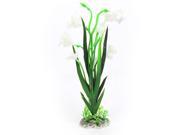 Unique Bargains 17.3 Height Green White Manmade Plastic Plant for Fish Tank Ornament