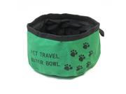Unique Bargains Portable Travel Outdoor 6.3 Dia Green Black Cat Puppy Pet Food Water Bowl