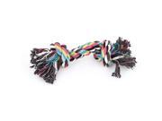 Unique Bargains Multicolored Cotton Blends Knotted Rope Bone Dog Puppy Pet Toy 18cm Long