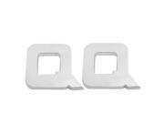2 Pcs Adhesive Plastic Letter Q Car 3D Emblem Badge Ornament Silver Tone