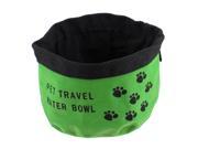 Unique Bargains 5.5 Diameter Travel Foldable Portable Pet Dog Cat Food Water Bowl Green