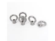 Unique Bargains M6 6mm 304 Grade Stainless Steel Tall Collar Lifting Eye Bolt Nut 5 Pcs