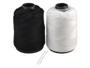 Unique Bargains 2pcs Cotton Darning White Black Sewing Thread String Spool for Tailor
