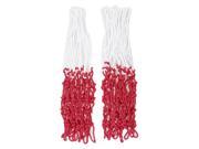 Unique Bargains 2 Pcs 19.2 Long Portable Braided Nylon Knotted Basketball Nets White Red
